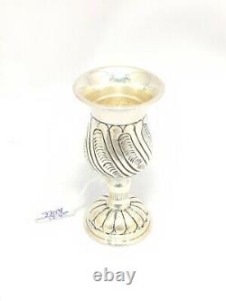 Handmade Wine Shot Glass 925 Sterling Silver Traditional India Hand Engraved A