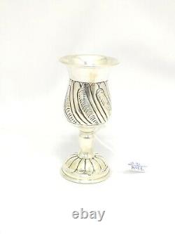 Handmade Wine Shot Glass 925 Sterling Silver Traditional India Hand Engraved A