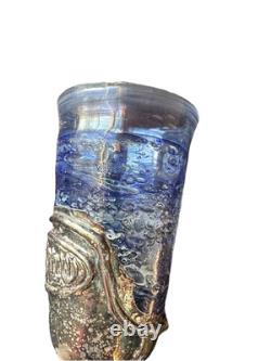 Handmade sterling silver & Blown glass Havdalah set spice box, cup, candleholder