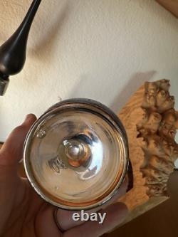 Handmade sterling silver & Blown glass Havdalah set spice box, cup, candleholder