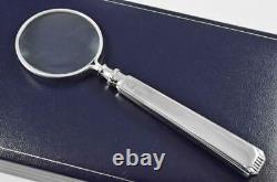 Harrods Rare Sheffield Sterling Silver Magnifying Glass Oxford Pattern 1963