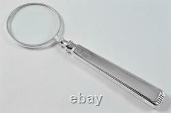 Harrods Rare Sheffield Sterling Silver Magnifying Glass Oxford Pattern 1963