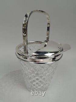 Hawkes Ice Bucket S966 Midcentury Modern Barware American Sterling Silver Glass