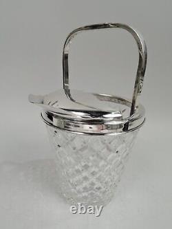 Hawkes Ice Bucket S966 Midcentury Modern Barware American Sterling Silver Glass