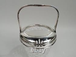 Hawkes Ice Bucket S966 Midcentury Modern Barware American Sterling Silver Glass