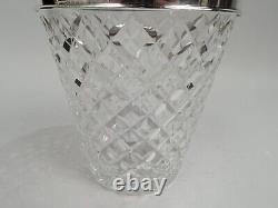 Hawkes Ice Bucket S966 Midcentury Modern Barware American Sterling Silver Glass
