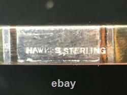 Hawkes Sterling Silver Cut Glass Dresser / Bureau Box Gold Inlaid Lid Art Deco