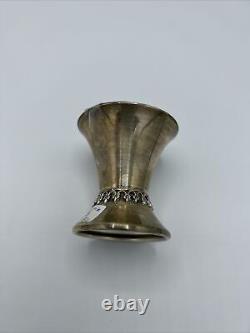 Hazorfim Sterling Silver cup with cobalt blue glass 80gr