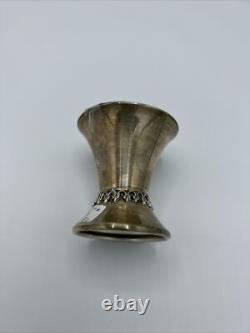 Hazorfim Sterling Silver cup with cobalt blue glass 80gr