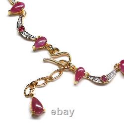 Heated Pink Ruby & White Cambodia Zircon Necklace 19 925 Sterling Silver