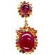 Heated Red Ruby & Fancy Color Sapphire Pendant 925 Sterling Silver
