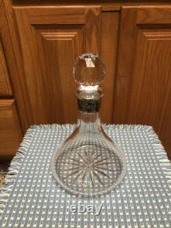 Heavy Glass Sterling Silver Decanter Bottle Mark 3 Lbs 14oz 7 X 10.5 Crystal
