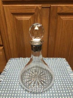 Heavy Glass Sterling Silver Decanter Bottle Mark 3 Lbs 14oz 7 X 10.5 Crystal