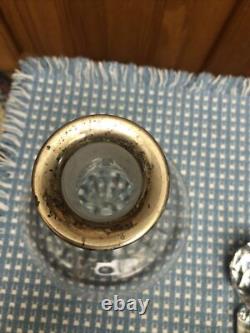 Heavy Glass Sterling Silver Decanter Bottle Mark 3 Lbs 14oz 7 X 10.5 Crystal