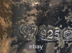 Heavy Glass Sterling Silver Decanter Bottle Mark 3 Lbs 14oz 7 X 10.5 Crystal