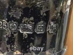 Heavy Glass Sterling Silver Decanter Bottle Mark 3 Lbs 14oz 7 X 10.5 Crystal