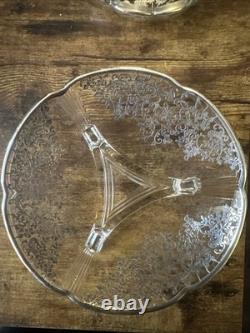 Heavy Sterling Overlay Vintage Glass Pieces