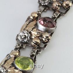 Hobe Sterling Silver 14k GF 40's Glass Bracelet