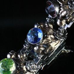 Hobe Sterling Silver 14k GF 40's Glass Bracelet