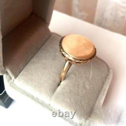 Huge Antique Soviet USSR Ring Sterling Silver 875 & Gold Plated Women Size 10.5