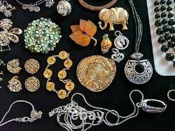 Huge Estate Jewelry Lot 14K Gold Sterling Silver Gemstone Brighton Givenchy Vtg