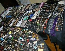 Huge Lot Vintage To Now Costume & Silver 925 Jewelry 50 Pounds All Wearable