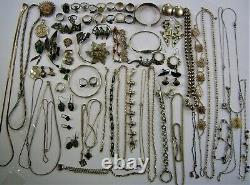 Huge Lot Vintage To Now Costume & Silver 925 Jewelry 50 Pounds All Wearable