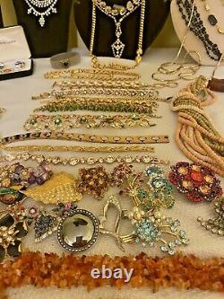 INCREDIBLE HIGH END VINTAGE TO MODERN RHINESTONE JEWELRY LOT Weiss Schriener