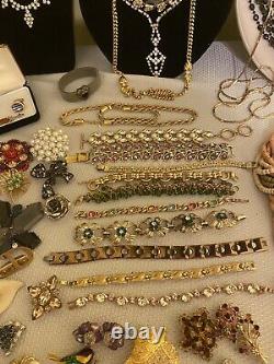 INCREDIBLE HIGH END VINTAGE TO MODERN RHINESTONE JEWELRY LOT Weiss Schriener