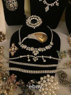 INCREDIBLE HIGH END VINTAGE TO MODERN RHINESTONE JEWELRY LOT Weiss Schriener