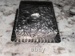 INKWELL Sterling Silver JE Caldwell Crystal Glass Reservoir Antique Plate 5.5