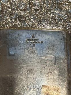 INKWELL Sterling Silver JE Caldwell Crystal Glass Reservoir Antique Plate 5.5