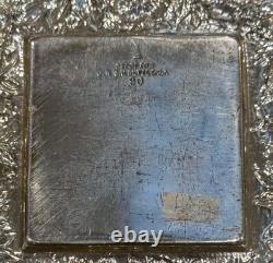 INKWELL Sterling Silver JE Caldwell Crystal Glass Reservoir Antique Plate 5.5