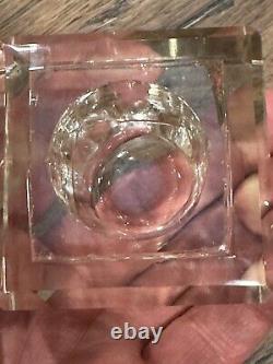 INKWELL Sterling Silver JE Caldwell Crystal Glass Reservoir Antique Plate 5.5