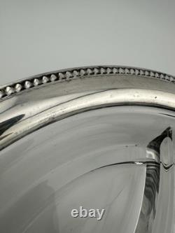 International Antique Cut Glass Sterling Silver divided Platter Tray 10 Vintage