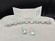 Israel Ancient Roman Glass Sterling Silver 925 Bracelet 7 1/2 & Earrings