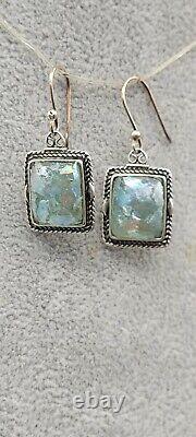 Israel Ancient Roman Glass Sterling Silver 925 Bracelet 7 1/2 & Earrings