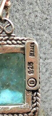 Israel Ancient Roman Glass Sterling Silver 925 Bracelet 7 1/2 & Earrings