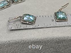 Israel Ancient Roman Glass Sterling Silver 925 Bracelet 7 1/2 & Earrings