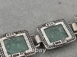 Israel Ancient Roman Glass Sterling Silver 925 Bracelet 7 1/2 & Earrings