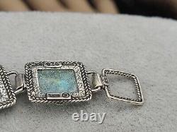 Israel Ancient Roman Glass Sterling Silver 925 Bracelet 7 1/2 & Earrings