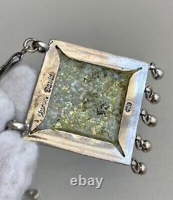 Israel Azriel David 925 Sterling Silver Anicent Roman Glass Pendant 18 Necklace