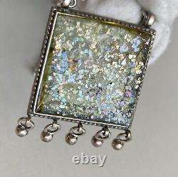 Israel Azriel David 925 Sterling Silver Anicent Roman Glass Pendant 18 Necklace