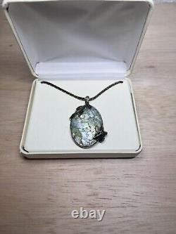 Israel Roman Glass Pendent with sterling silver chain 18inch 925. Retails $350