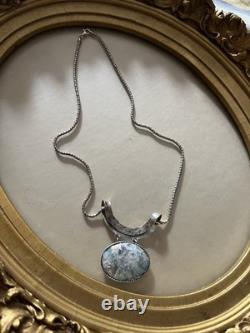 Israel ancient Roman glass sterling silver necklace Regina Lane 16 Snake Chain