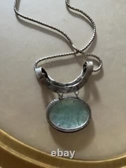 Israel ancient Roman glass sterling silver necklace Regina Lane 16 Snake Chain