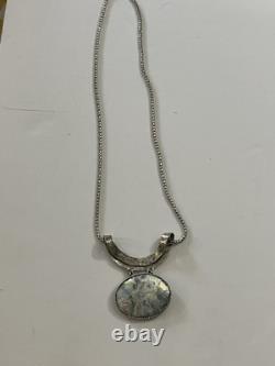 Israel ancient Roman glass sterling silver necklace Regina Lane 16 Snake Chain