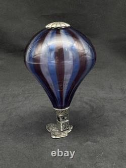 Italian Sterling Silver & Murano Glass Hot Balloon, 3 3/4