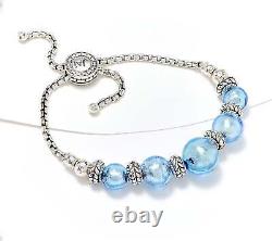 JAI Sterling Silver Murano Glass Adjustable Bead Bracelet