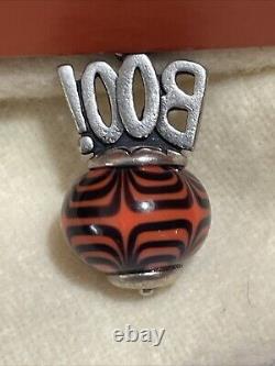 James Avery Boo Halloween Orange Sterling Silver Finial Glass Bead